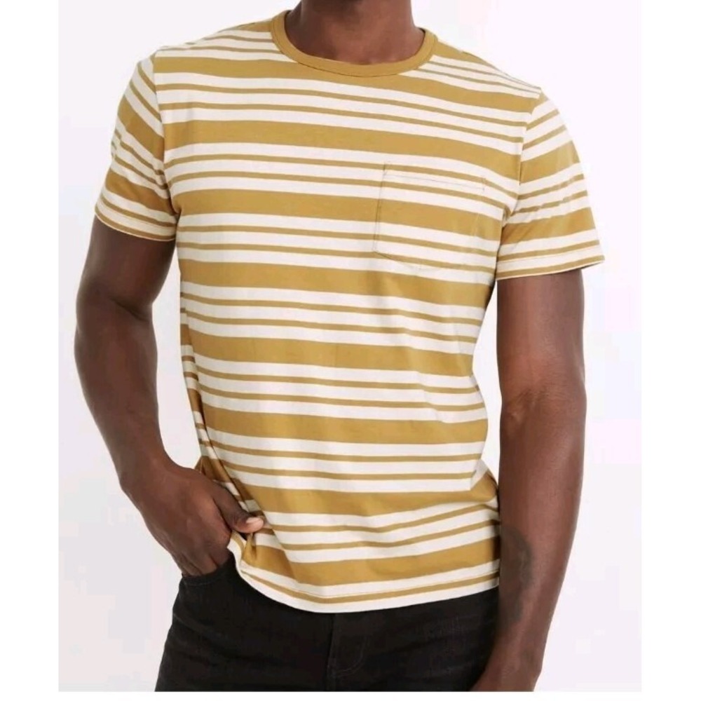 NWT Madewell  Allday Crewneck Cotton Pocket Tee in Dover Stripe Large